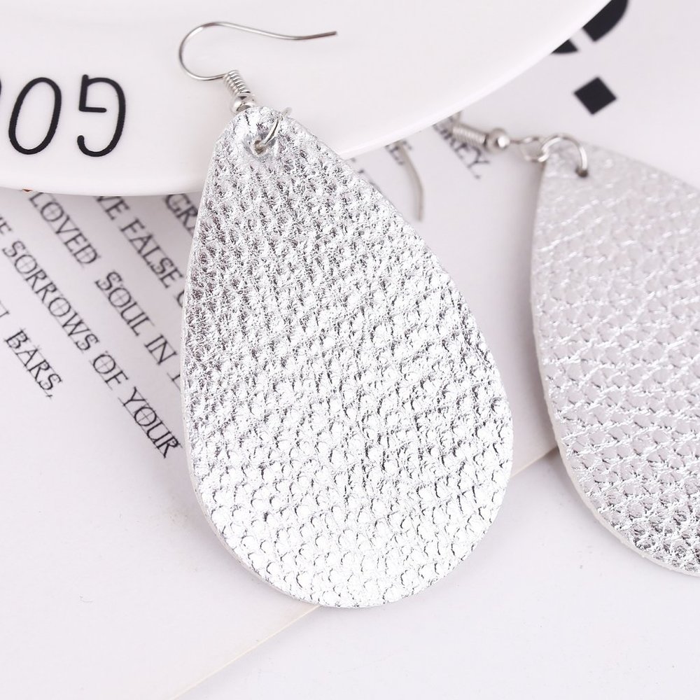Burst Drop Leather Print Earrings for Women, 990101A194 - Picture 4 of 4